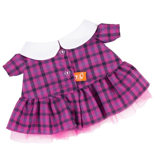 Платье в клетку с розовым бантом