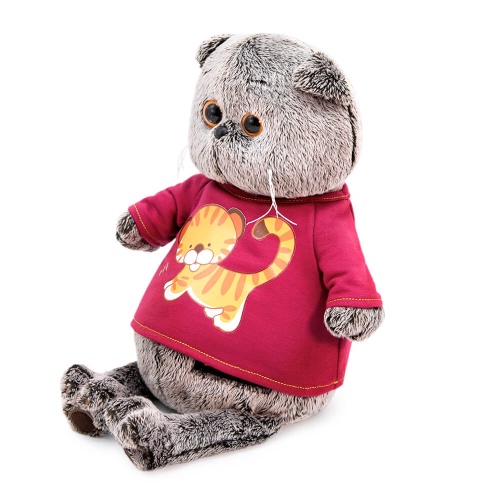 в футболке с принтом "Тигренок"