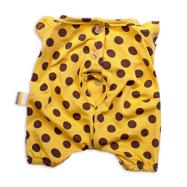 Комбинезон желтый в коричневый горох