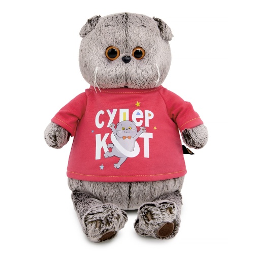 Басик в лонгсливе с принтом "Супер кот"