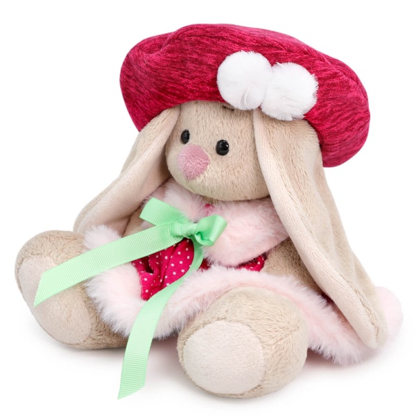 Зайка Ми в юбке и малиновом берете