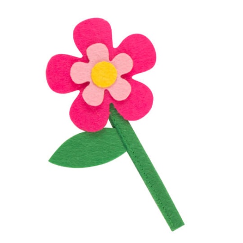 Комбинезон на молнии серый к ярко-розовому цветку из фетра