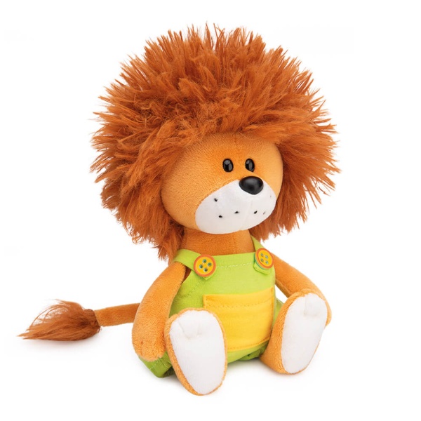 Львёнок Лью в комбинезоне с желтыми пуговицами