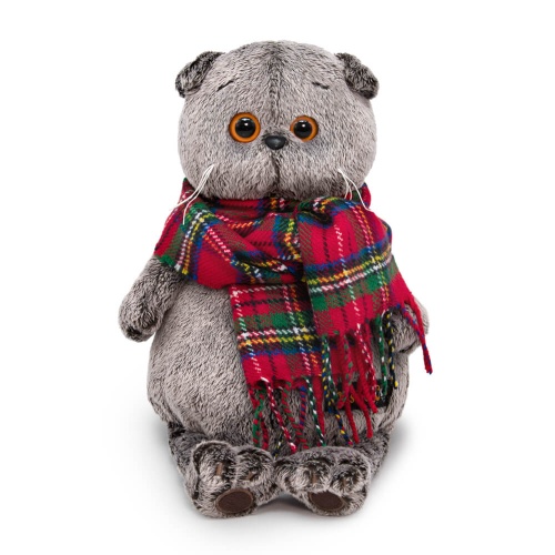 и красный шарф в клеточку